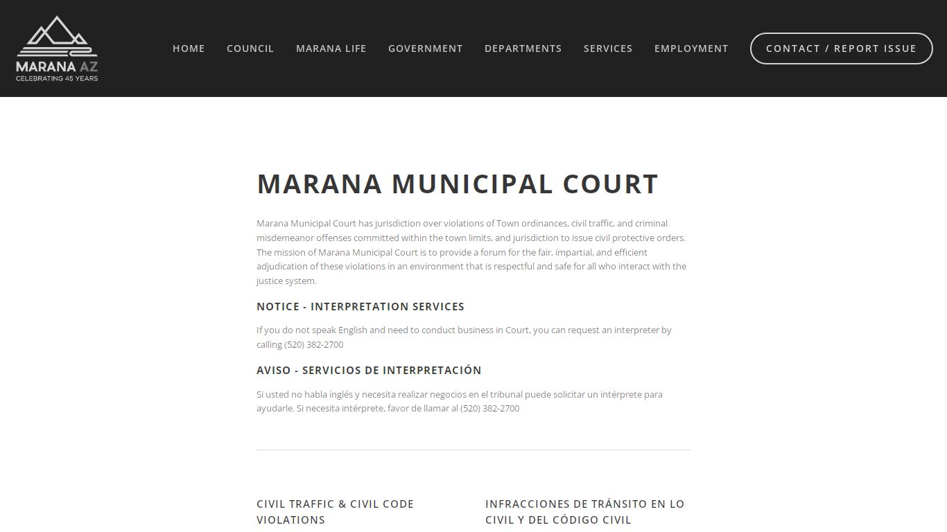 DEPARTMENTS - Municipal Court — Town of Marana