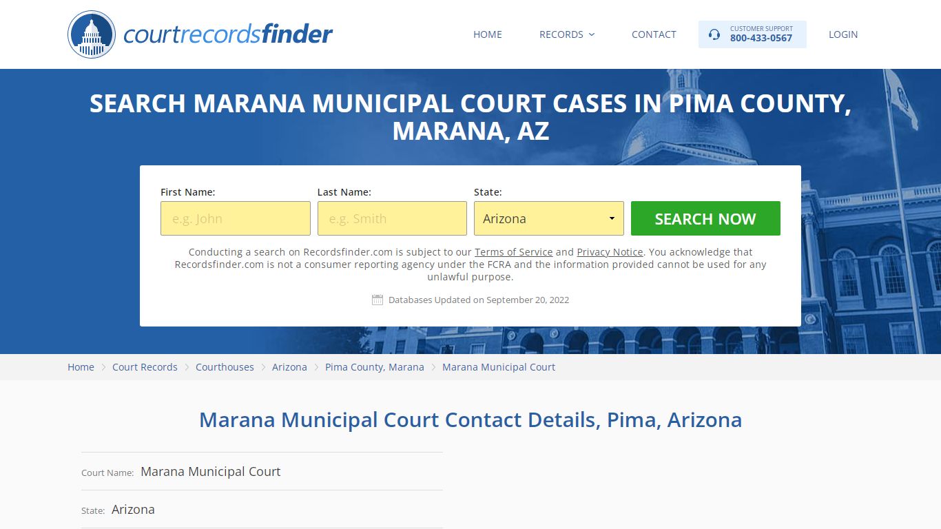Marana Municipal Court Case Search - Pima County, AZ - RecordsFinder