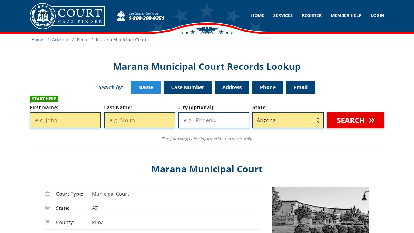 Marana Municipal Court Records Lookup - CourtCaseFinder.com